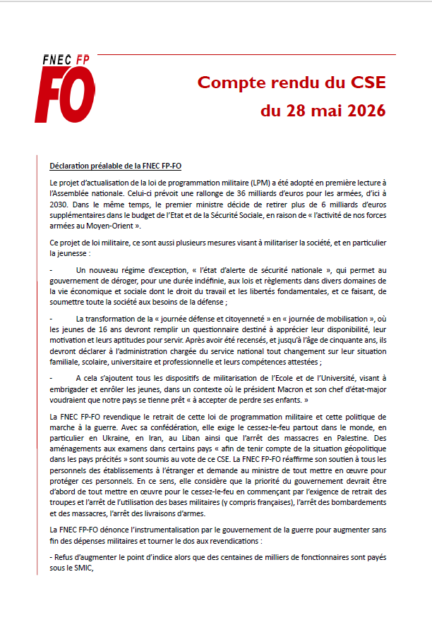 260528 Compte rendu du CSE